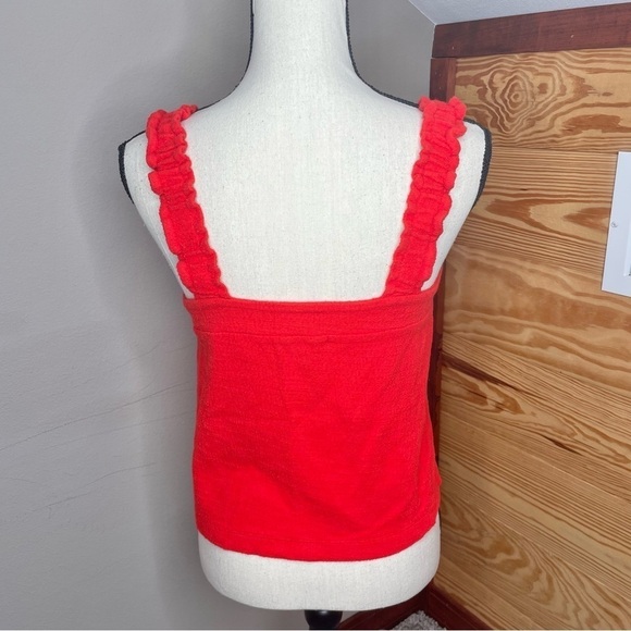 Madewell Tie Front Tank Top in Red Small - Picture 3 of 9